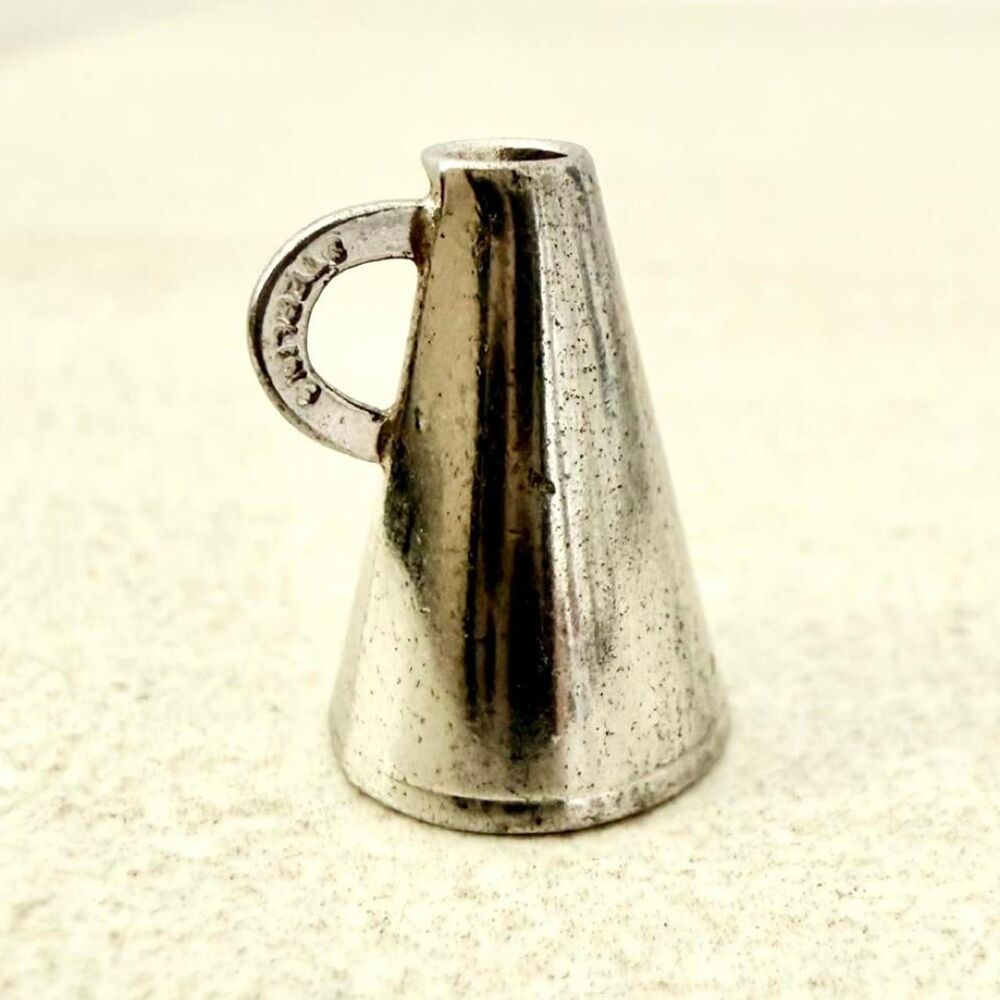Vintage 925 Sterling Silver Bugle Horn Charm Pendant
